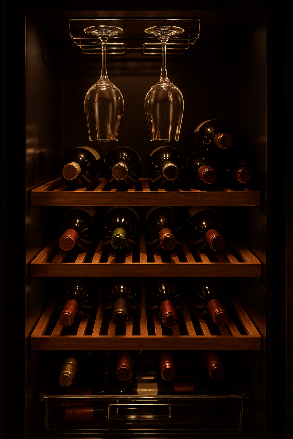 Cave à vin Enoteka 48 bouteilles – Refroidissement stable, LED douce, rangement premium